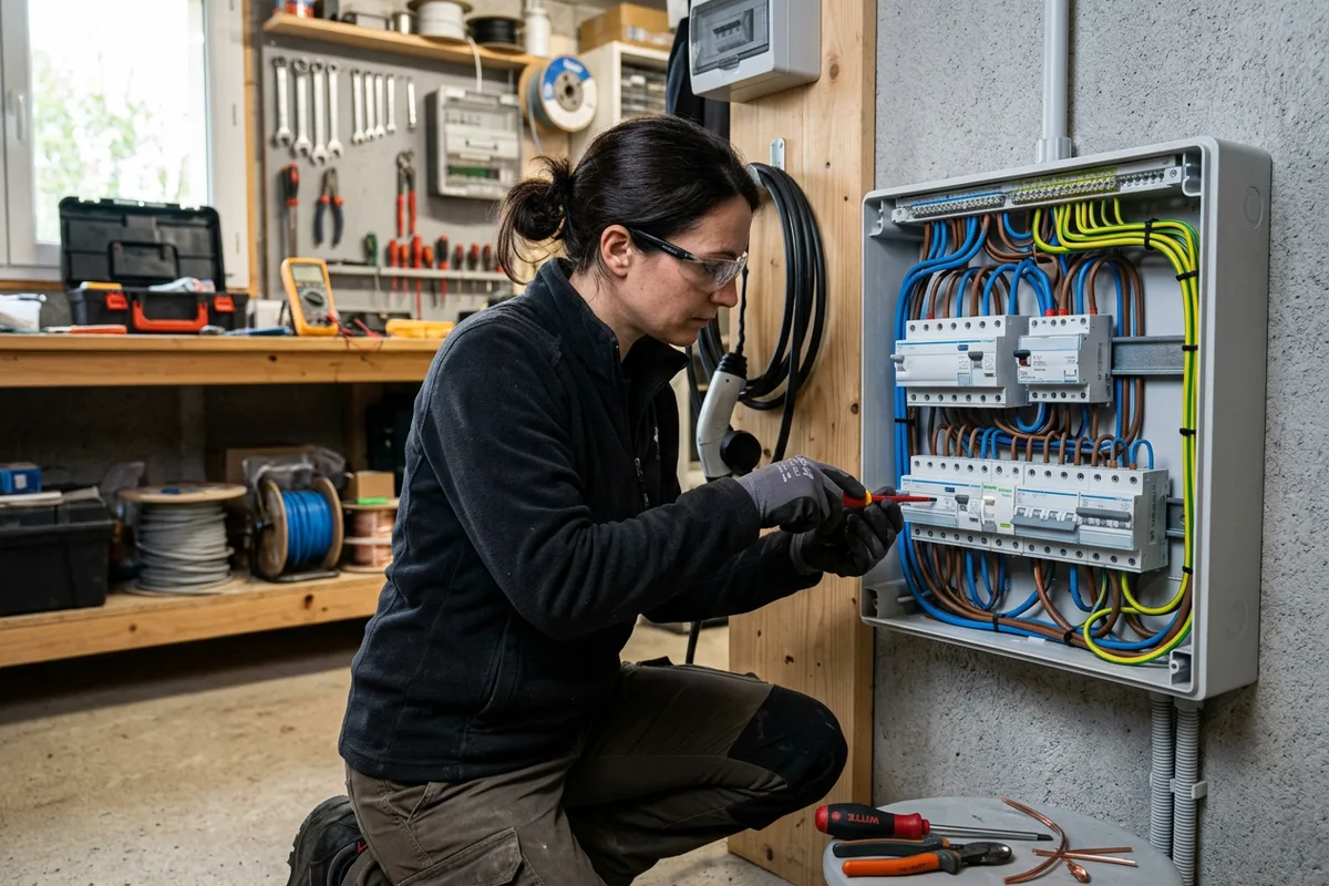 Raccordement électrique sécurisé du tableau pour borne de recharge à Périgny