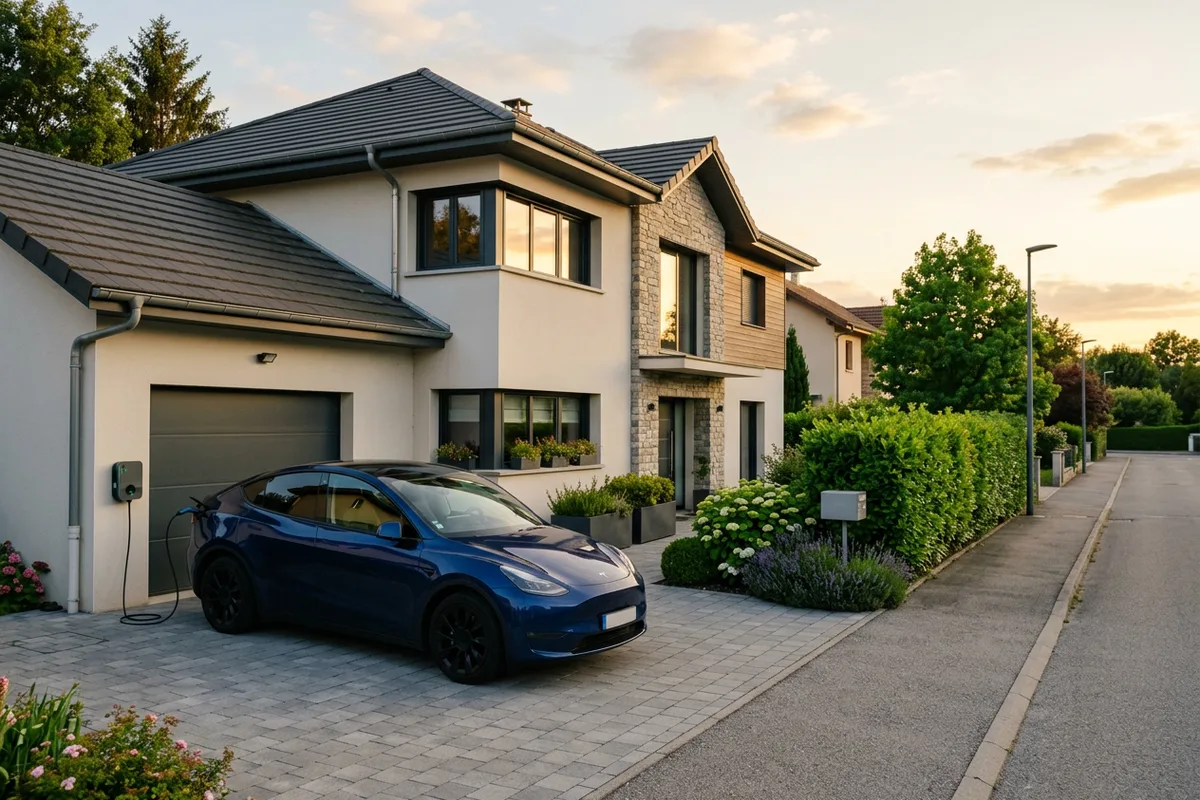 Pose finale d'une borne de recharge pour véhicule électrique à Serquigny